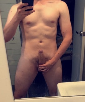 Nude guy with erection