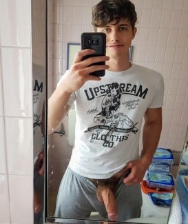 Boy with a hairy penis