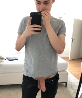 Cock out of his jeans