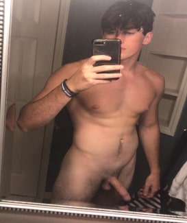 Nude boy with erection
