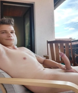 Sexy nude boy outdoors