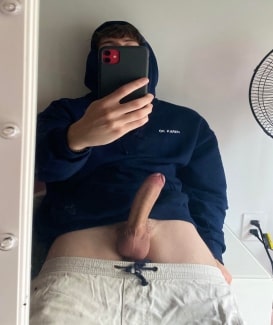 Selfie boy with a big dick